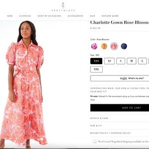 Abbey Glass Charlotte Gown Size Small NEW WITH TAGS